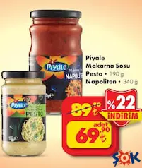 PİYALE MAKARNA SOSU PESTO/NAPOLİTEN PİYALE MAKARNA SOSU PESTO/NAPOLİTEN